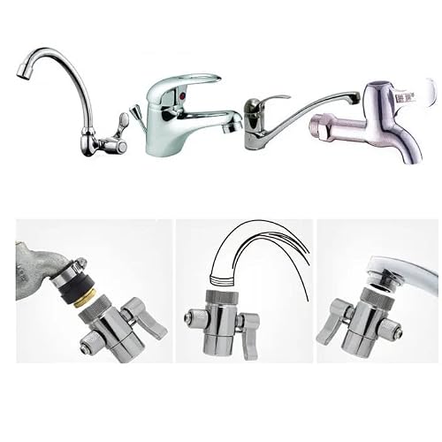 Malida Countertop Filter To 3/8 Inch Tubing Faucet Adapter,Kitchen Bathroom Sink Faucet Diverter Valve For Above Counter Water Filter Faucet Sprayer Attachment #TOP4