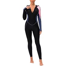 SEAUR Womens Full Body Rash Guard Swimsuit Long Sleeve One Piece UPF50+ Sun Protection Front Zip Bathing Suit with Hood