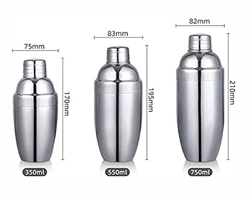 Juego de coctelera ToeWoe 550 ml, 19 piezas acero inoxidable miniatura 6