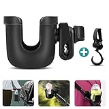 ➡️【Zweckmäßig】Mit 1 zusätzlichen Haken können Sie Einkaufstaschen, Babytasche usw. hängen. Der Becherhalter ist einfach zu installieren. Sie halten es vertikal, das Getränk oder Kaffee wird nicht aus dem Becher überlaufen.