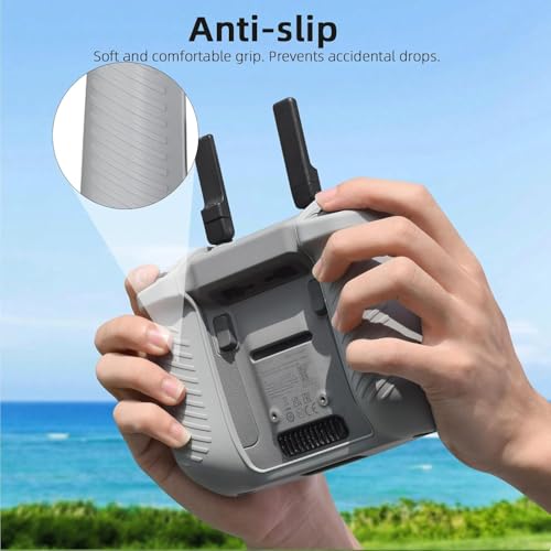 Image of M.G.R.J Silicone Protective Case Cover for DJI Neo Mini 4 Pro /DJI Air 3 RC 2 Remote Controller Anti-Slip Silicone Case (Grey)
