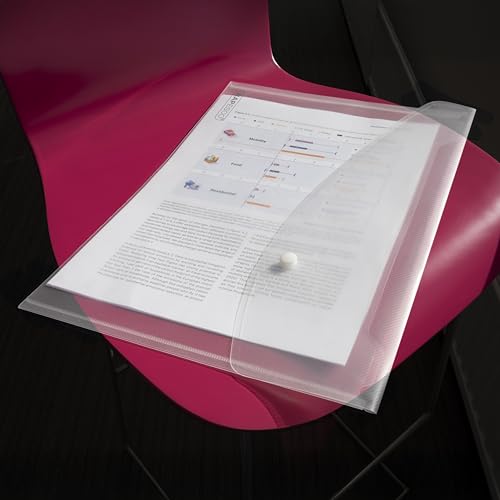 Rapesco 1817 ECO Dokumentenmappe mit Druckknopf, A3, Transparent, 10 Stück