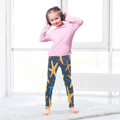 Bolaz Toddler Girls Leggings Printed Yoga Pants Leggings Yellow Starfish for Kids4