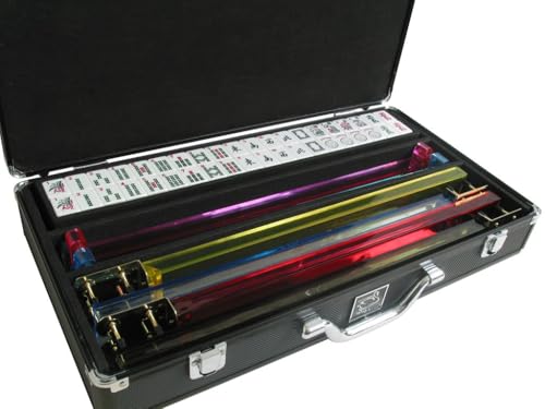 Set White Burgundy Tiles Classic Pusher Arms Aluminum Case miniatura 3