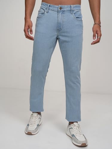 Image of Highlander Mens Tapered Fit Denim Jeans for Man| Regular Length|Mid-Rise|Stretchable Fabric for Comfort fit| Jeans for Man | Men Jeans