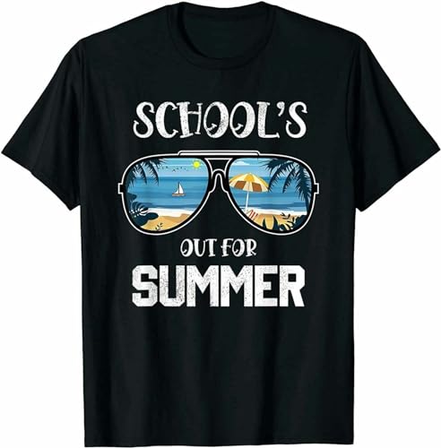 GOUDIDAO Men's Schools out for Summer Last Day of School Student Funny Tee Gift T T-Shirts Black S