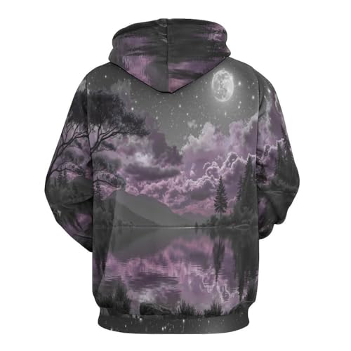 Sweatshirt casual homme imprimé ciel étoilé pull à capuche chic