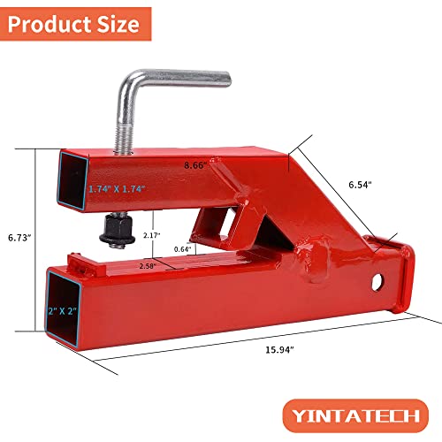 Image of YINTATECH Clamp On Trailer Hitch Tractor Ball Bucket Trailer Receiver Hitch 2 inch Hitch Mount Adapter for Deere Bobcat