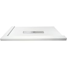 Transolid FZSDT7242C-31 Trimslate 72-in x 42-in Shower Base with Adjustable Double Threshold and Center Drain, White
