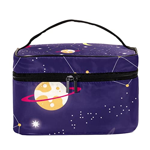 Organisateur de Maquillage de Voyage grande capacité avec motif de planètes