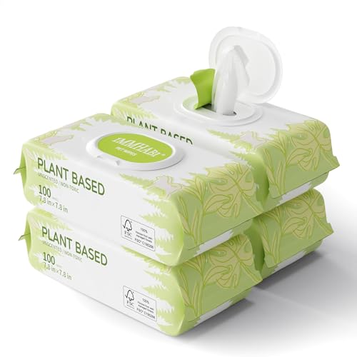 IMMHABI 400 Count Dog Wipes, Unscented Plant-Based Hypoallergenic Pet Wipes for Paws, Butt, and Anal...