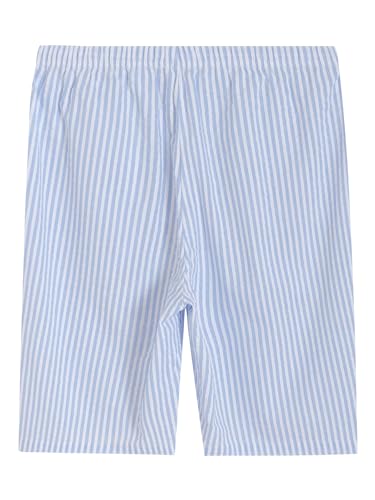Image of Latuza Women's Cotton Bermuda Long Pajama Shorts Seersucker PJ Sleep Shorts