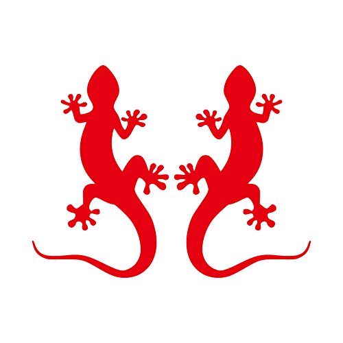 Amazon.co.jp: トカゲ カッティング ステッカー 左右セット レッド 赤