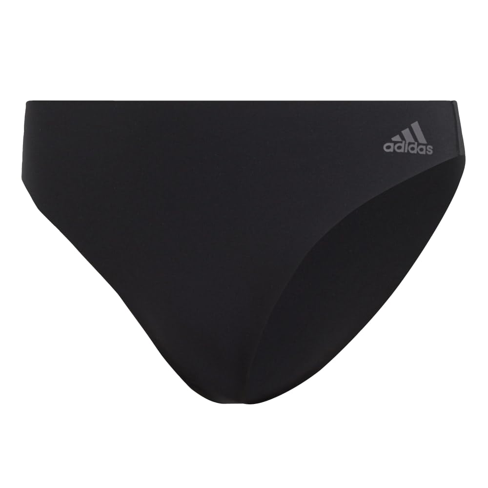adidas Women's Micro Flex Thong Panty Underwear, 2x Black Forge Iron, S