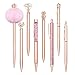 WEMATE 8Pcs Ballpoint Pens Set Metal Crystal Diamond Pen Glitter for Journaling Pen Bling in Black & Blue Ink Pretty Cute Pens Fancy Pens Mother's Day Gifts for Women Wedding School Office (Rose Gold)