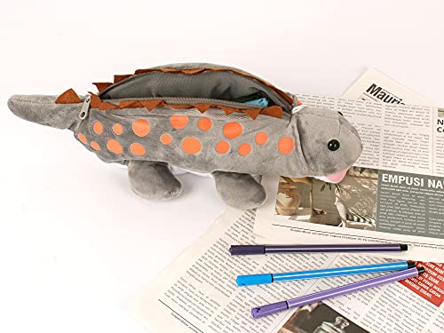 Image of Minache Women Animal Dinosaur Plush Stationery Pouch Pen Pencil Case Ladies Cosmetic Bag