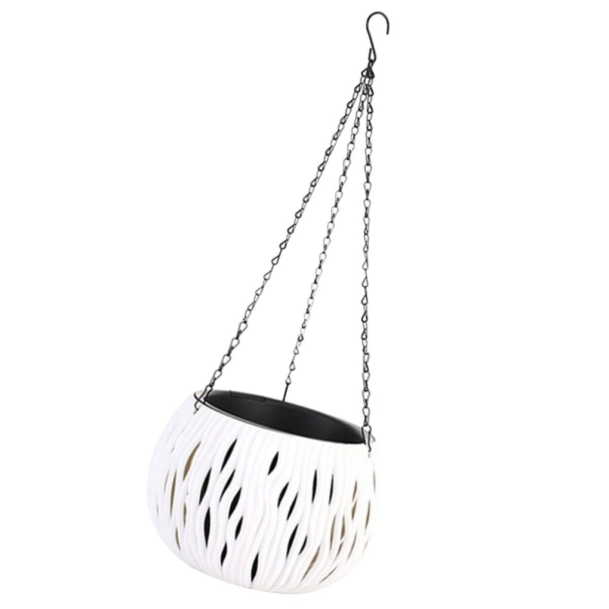 Panier à fleurs suspendu blanc iplusmile en plastique ajouré pour décoration