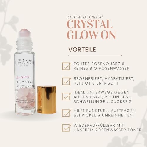 ARI ANWA Face Yoga Set – Gua Sha, Rosenquarz Roller & Roll On Rosenwasser – Ansicht 4