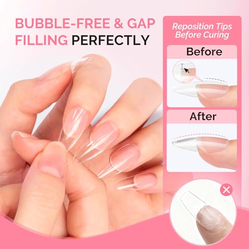 Image of MelodySusie 2Pcs*20g Solid Nail Glue Gel, Super Strong & Long Last Soft Gel Nail Tips Glue for Acrylic Fake Nails, 3D Nail Art, Nail Gem, Soak off UV & LED Lamp Needed, Home DIY & Salon