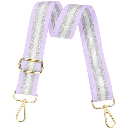 Image of PATIKIL Purse Strap, Wide Shoulder Strap Adjustable Crossbody Bag Straps Universal Replacement Shoulder Bag Belt for Women's Handbags Canvas Guitar Bag Backpack, Light Purple