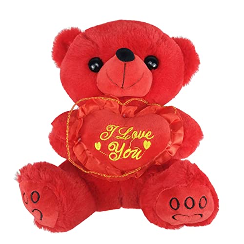 Onlynery Roter Teddybär mit Herz | Bär Spielzeug mit Ich Liebe Dich, Herz,24 cm Valentinstagsgeschenke, Teddybär-Plüsch-Stofftier, Teddybär-Stofftier-Geschenk für sie und Kinder Cover