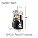 Hamilton Beach ChefPrep 10-Cup Food Processor & Vegetable Chopper with 6 Functions to Chop, Puree, Shred, Slice and Crinkle Cut, Black (70670)