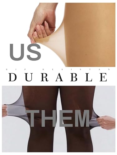 Rip Resistant Tights for Women, 40D Semi Sheer High Waist T-Crotch Durability Pantyhose3