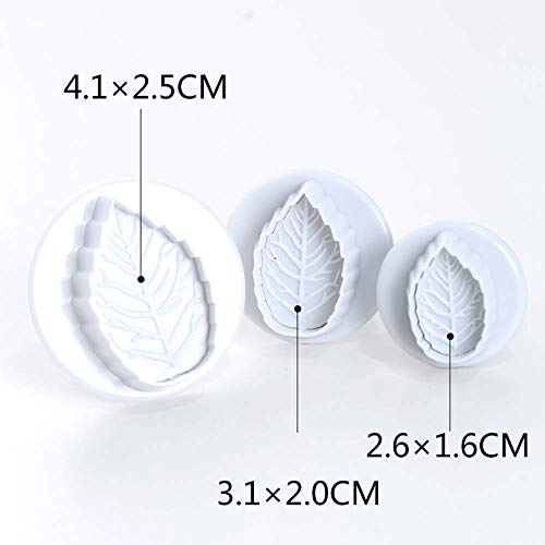 6-Piece Fondant Holly Leaf Rose Leaf Plunger Cake Cutter Sugarcraft Cake Decorating (Leaves) #TOP1