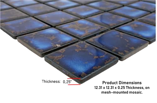 Tenedos Premium Quality 2X2 Calacatta Blue Square Pattern Porcelain Mosaic Pool Tile Backsplash For Kitchen thumb #2