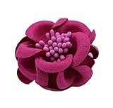 4cm de diámetro Flor de Tela para decoración Textil - Bodas, pamelas, tocados, Diademas (Rosa Fucsia)
