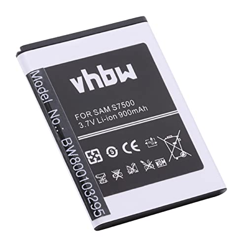 vhbw Batterie Compatible avec Samsung Galaxy GT-S6500, Ace Plus, JENA, GT-S7500, Mini 2 téléphone Portable (900mAh, 3,7V, Li-ION) - Remplacement pour EB464358VU,...