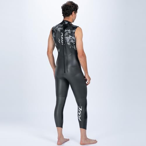 Zoot Men\'s Maui Sleeveless Wetsuit, No Sleeve Neoskin Neoprene Buoyancy Suit for Open Water Swim, Triathlons & Training - Silver Palm - Large - Thumbnail 3