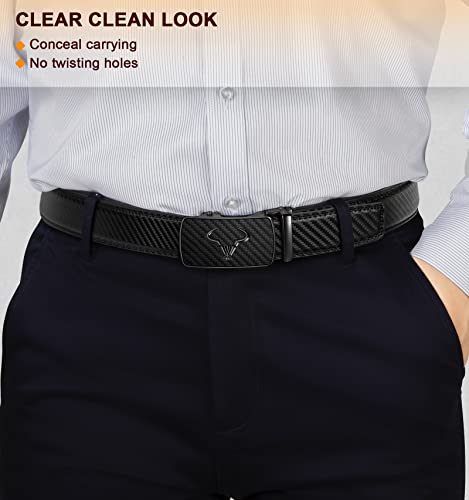Image of Men's Belt,Bulliant Leather Adjustable Belt for Men Dress Casual 1 3 /8,Trim to Fit