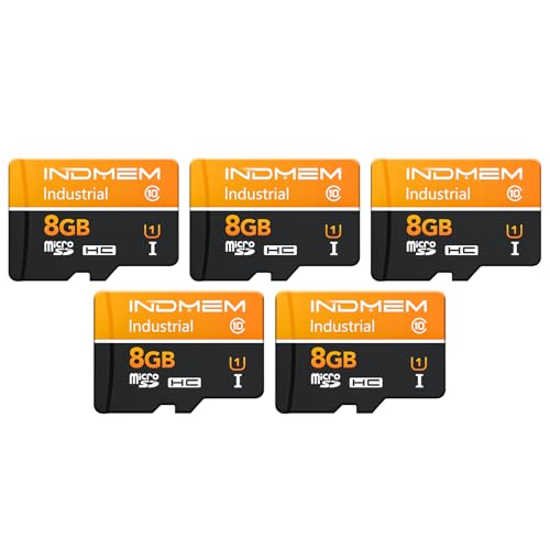 AIRUSAN 8GB Industrial MLC Micro SD Card, Industrial SD Card MLC MicroSD SDHC UHS-I Class 10 Memory Card, High Speed up to 100MB/S, Support Ultra HD 4K Video Recording(Bulk 5 Pack)