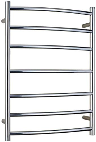 Calentador de toallas eléctrico de pared cromado con 7 barras 31.5x24.8 in