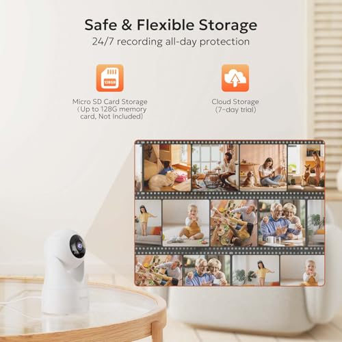 owltron Indoor Security Camera 2K, 360° Cameras for Home Security with Motion Detection, 2.4G WiFi for Baby/Pet/Nanny/Camara with Night Vision, Siren Alarm & 2-Way Audio, Compatible with Alexa by owltron - Image 9