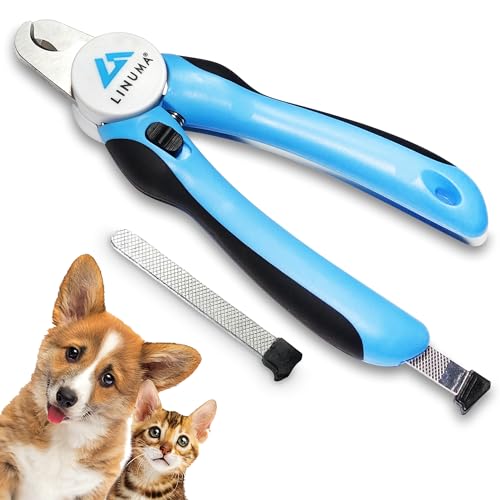 LINUMA® Cortaúñas para Perros y Gatos con Lima integrada Cuidado de uñas Seguro y preciso diseño ergonómico Antideslizante Ideal para Mascotas pequeñas y Medianas fácil de Usar