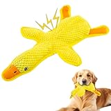 MAOOOOB No Stuffing Dog Squeak Toys- Chew Toys for Small Medium Large Breed- Durable Puppy Teething Interactive to Keep Them Busy- Best Birthday Gift(Yellow Duck)