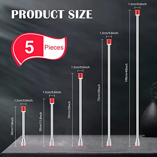 5 Pieces Airless Paint Sprayer Tip Extension Pole Extension Rod for Airless Painting Spray Gun with Red Guard (40,29.95,20,12,7.8 Inches)