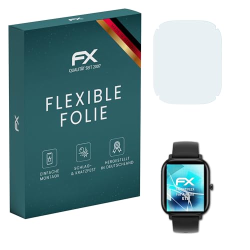 atFoliX Screen Protector compatible with Amazfit GTS Protector Film, ultra clear and flexible FX Screen Protection Film (3X)