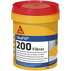 Macetas Fibrocemento Exterior SikaFill 200 Fibras, Pintura acrílica con fibras de vidrio para impermabilización de cubiertas visitables y especial para puenteo de fisuras, Blanco, 1kg