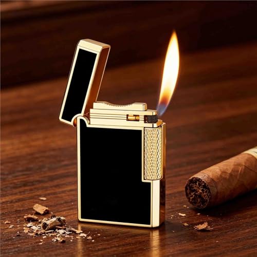 Encendedor metálico recargable con llama ajustable miniatura 1