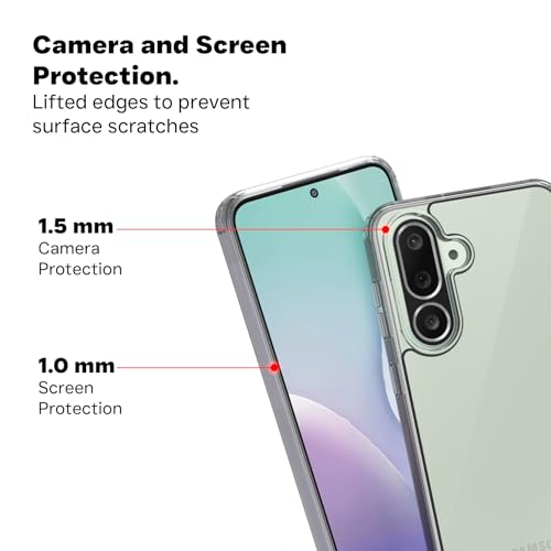 Image of RIGGEAR Shockproof Clear Hybrid Armor Back Cover Case for Samsung Galaxy M56 5G / F56 5G (Transparent PC and TPU Bumper)