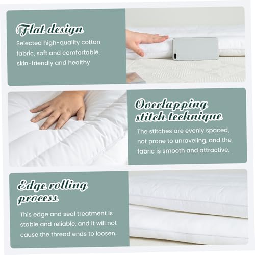 Oreiller plat et doux pour dormir, blanc 40x60 cm de profil bas - 6