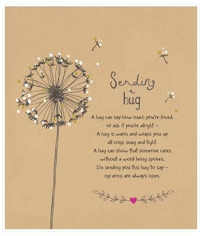 UK Greetings Greeting Card (Ukg420680) - Sending A Hug - from The Little Voice Range - with A Gold Foiled Finish