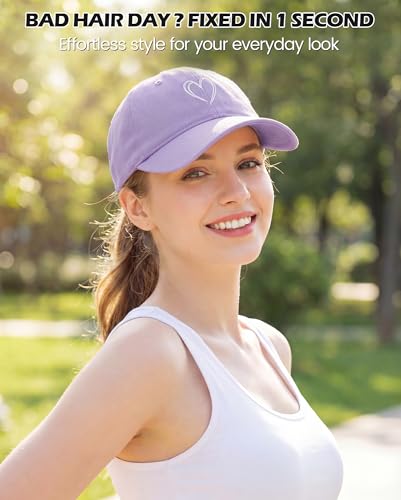 Image of American Trends Womens Baseball Caps Cute Heart Dad Hat, Adjustable Cotton Unisex Cap for Workout, Golf & Everyday Wear