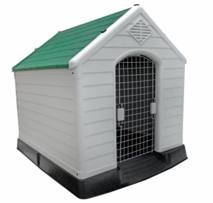 CASETA para Perros Fabricada EN PLÁSTICO DE Calidad, con Puerta Y Ventana DE TEJADO SEGÚN Modelo Medidas (26288-87 x 72 x 75 cms - tejado Azul)