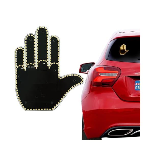 Middle Finger Car LED Light Vehicle Accessories Hand Gesture Gadgets for Men and Women