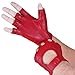 Royal Coalition Men's & Women's Lambskin Leather Fingerless Gloves Unlined Half Finger DrivingW/Breathable Open Knuckle (Red, Small)