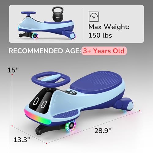 Image of Umatoll 12V Electric Wiggle Car for Kids, Birthday Gifts Toy for Age 3+
